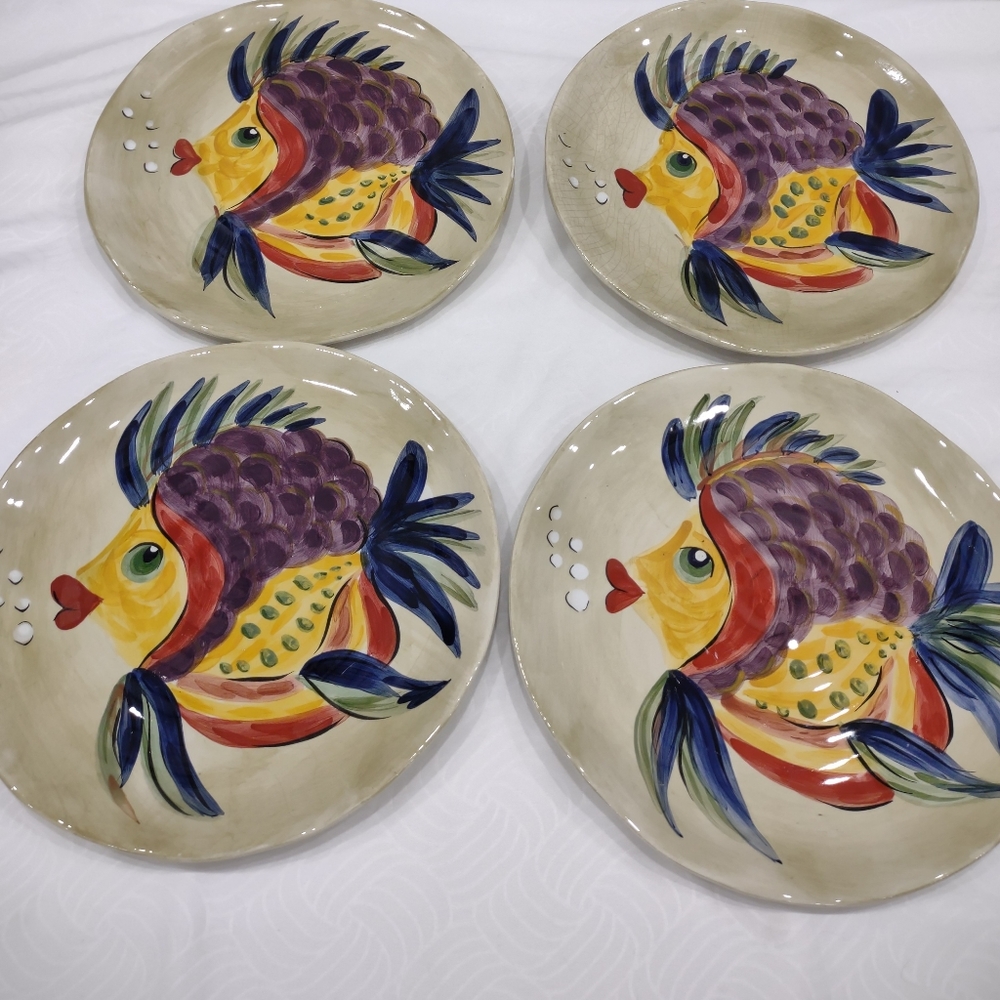 Tabletops Unlimited dinnerware Under the Sea Collection dinner plates set of 4